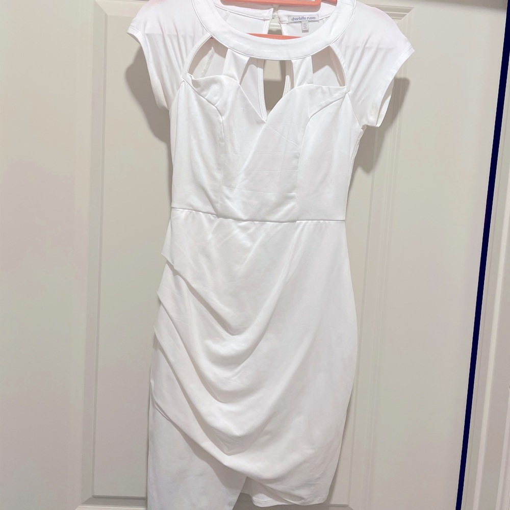 White Cut-Out Mini Dress